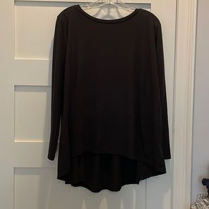 Black Bobeau long sleeve tunic top, longer in back than front. Super comfy.